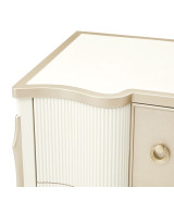 Queen Upholstered Bed Creamy Pearl Finish La Marisia Collection by Michael Amini 9089000QN3-112