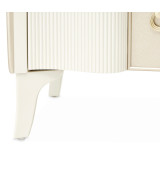 Queen Upholstered Bed Creamy Pearl Finish La Marisia Collection by Michael Amini 9089000QN3-112