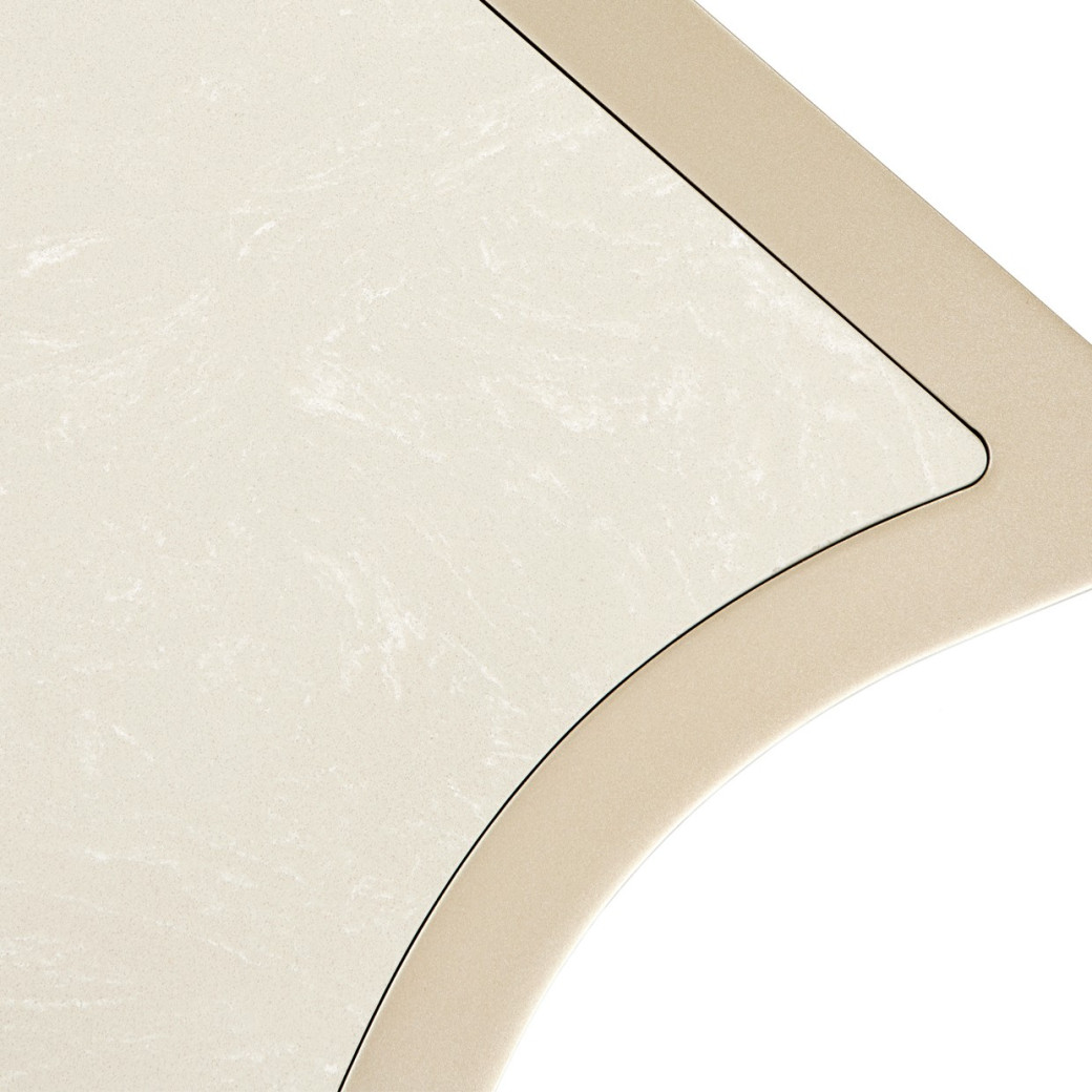 Queen Upholstered Bed Creamy Pearl Finish La Marisia Collection by Michael Amini 9089000QN3-112