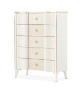 Queen Upholstered Bed Creamy Pearl Finish La Marisia Collection by Michael Amini 9089000QN3-112