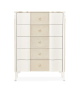 Queen Upholstered Bed Creamy Pearl Finish La Marisia Collection by Michael Amini 9089000QN3-112