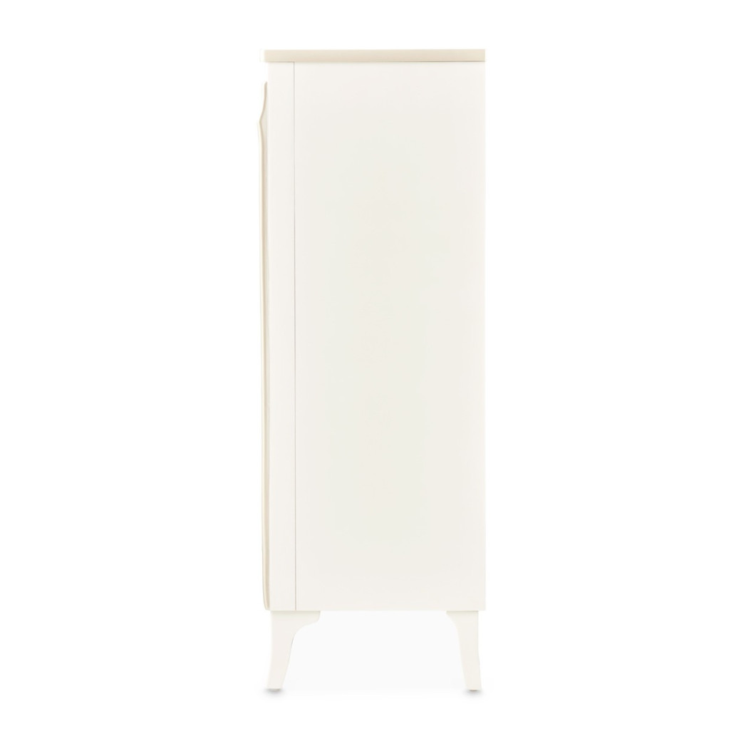 Queen Upholstered Bed Creamy Pearl Finish La Marisia Collection by Michael Amini 9089000QN3-112