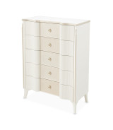 Queen Upholstered Bed Creamy Pearl Finish La Marisia Collection by Michael Amini 9089000QN3-112
