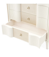 Queen Upholstered Bed Creamy Pearl Finish La Marisia Collection by Michael Amini 9089000QN3-112