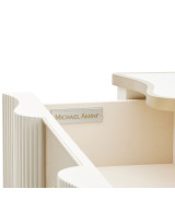 Queen Upholstered Bed Creamy Pearl Finish La Marisia Collection by Michael Amini 9089000QN3-112
