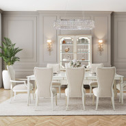 7PC Rectangular Dining Table Creamy Pearl Finish La Marisia Collection by Michael Amini  9089000-112