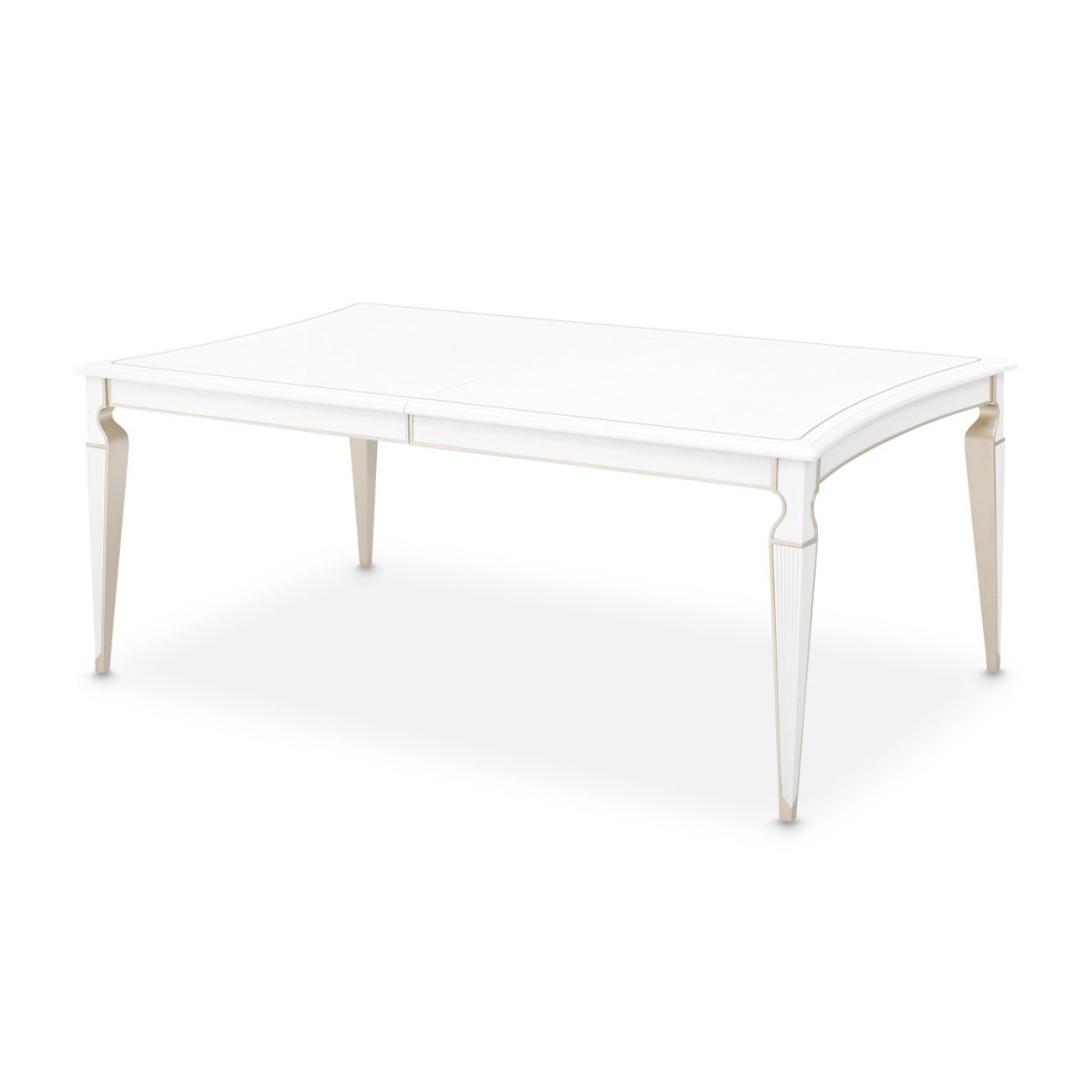 7PC Rectangular Dining Table Creamy Pearl Finish La Marisia Collection by Michael Amini  9089000-112