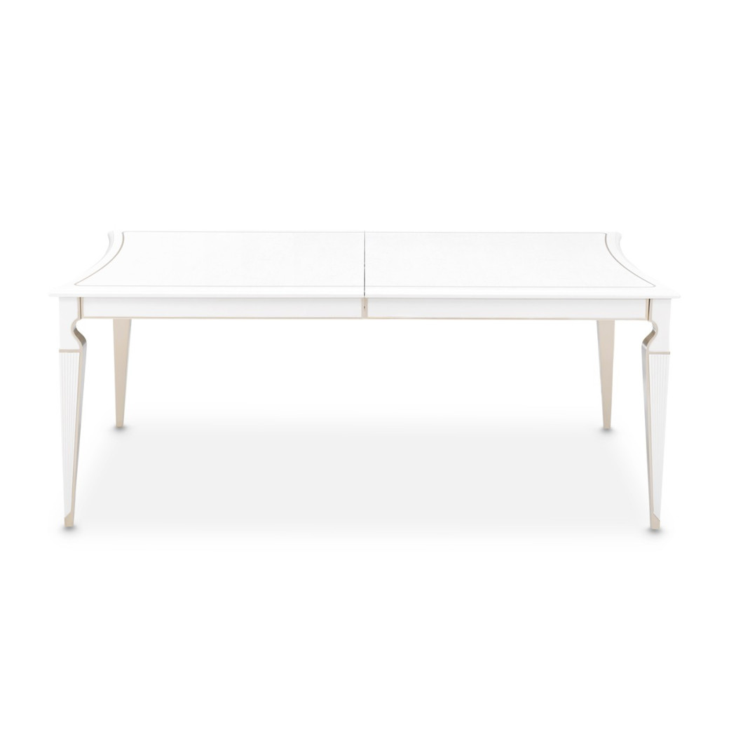 7PC Rectangular Dining Table Creamy Pearl Finish La Marisia Collection by Michael Amini  9089000-112