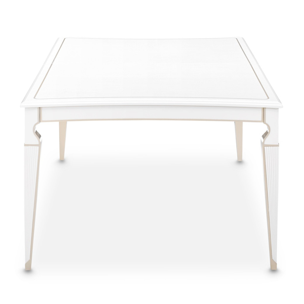 7PC Rectangular Dining Table Creamy Pearl Finish La Marisia Collection by Michael Amini  9089000-112