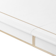 7PC Rectangular Dining Table Creamy Pearl Finish La Marisia Collection by Michael Amini  9089000-112
