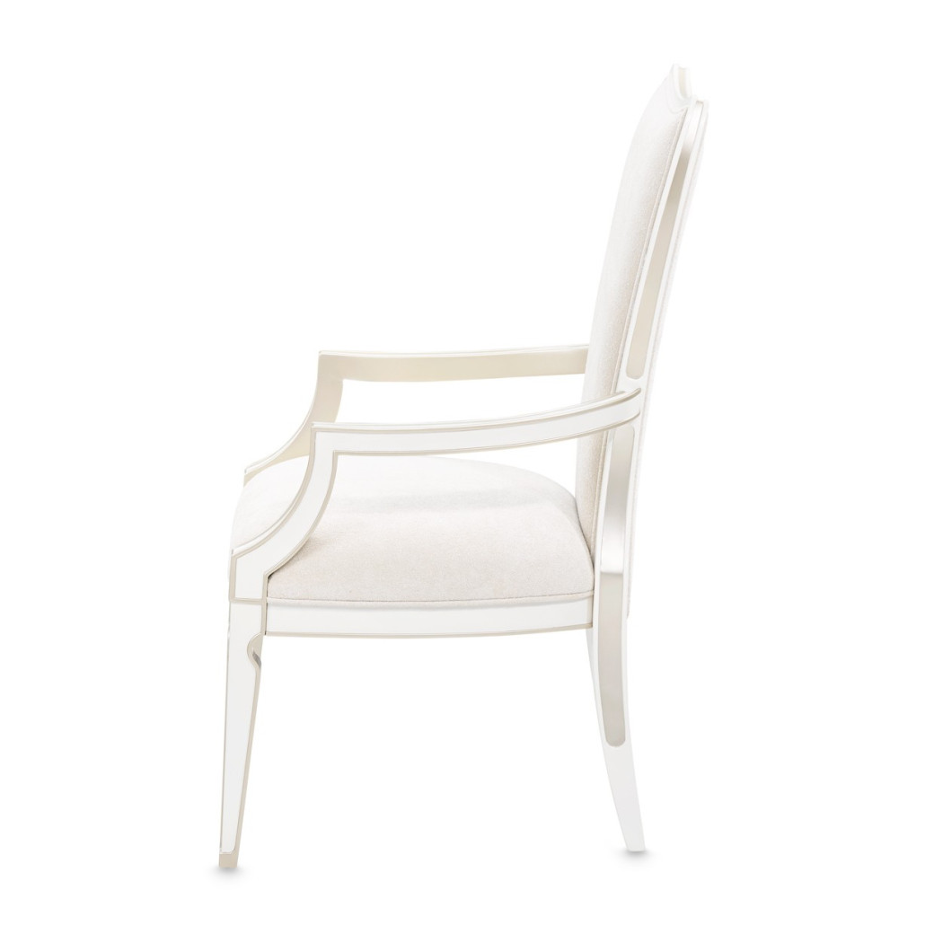 7PC Rectangular Dining Table Creamy Pearl Finish La Marisia Collection by Michael Amini  9089000-112