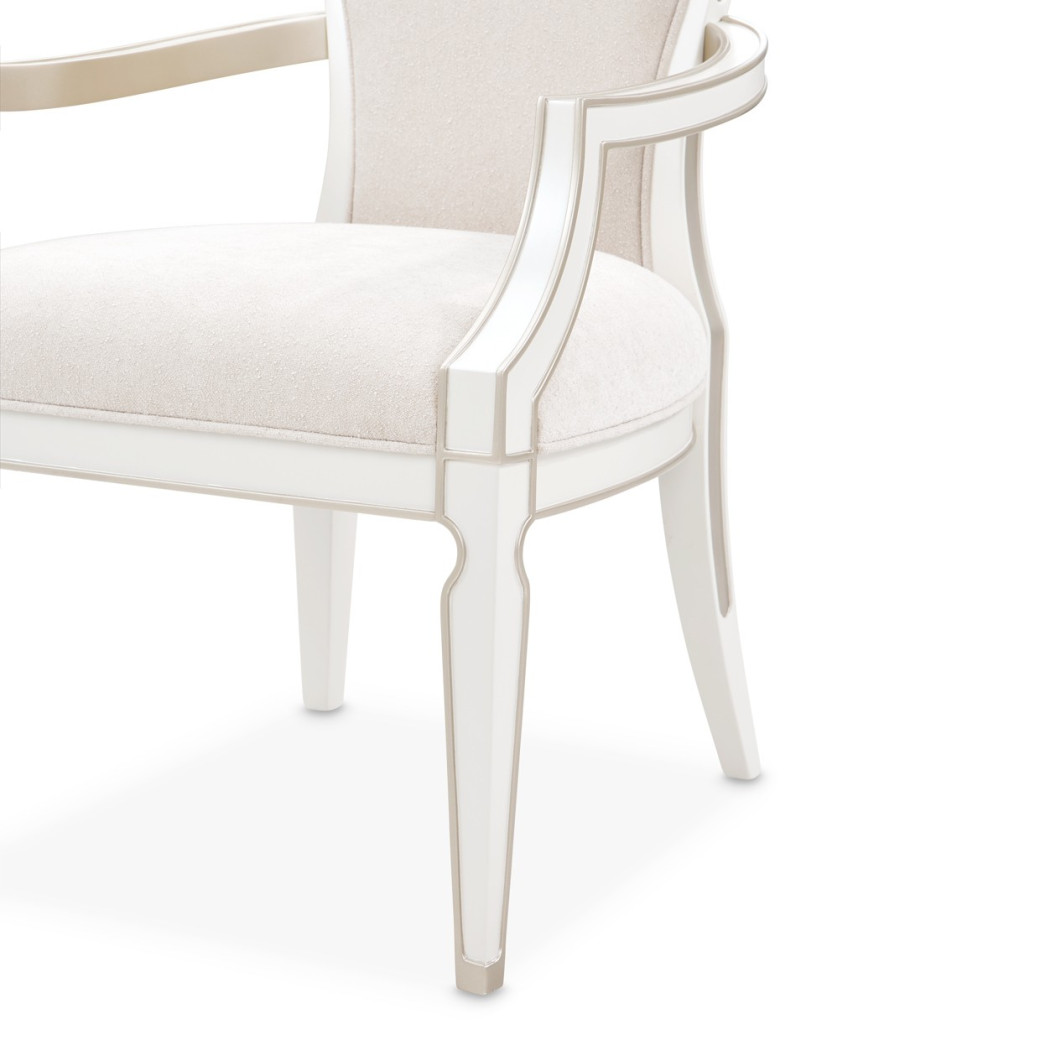 7PC Rectangular Dining Table Creamy Pearl Finish La Marisia Collection by Michael Amini  9089000-112