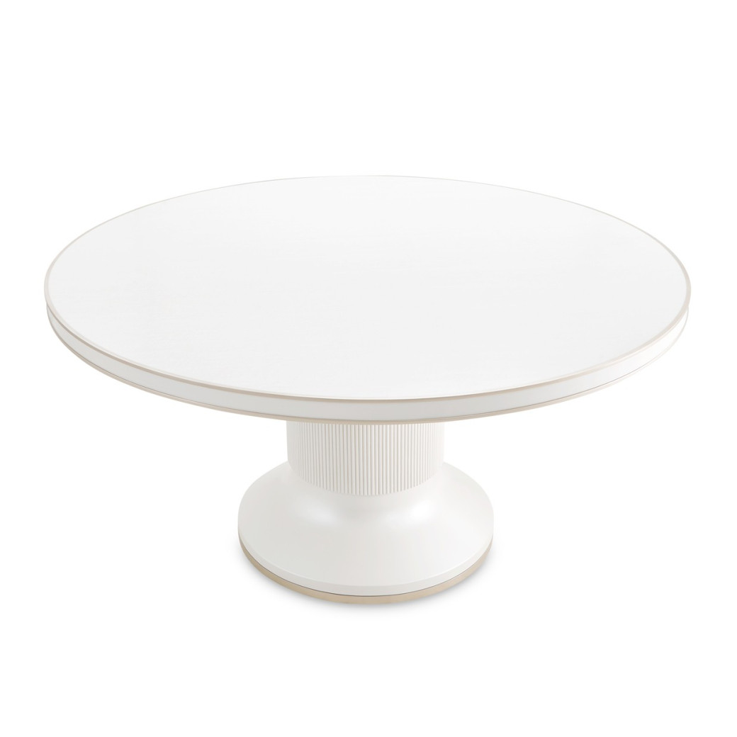 5PC Round Dining Table Creamy Finish La Marisia Collection By Michael Amini