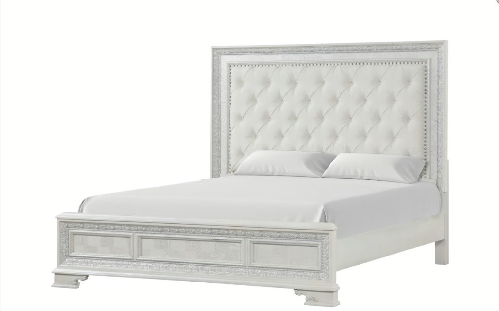 FM70000WH-F 5PC Queen Bedroom Set Traditional Style Creamy White Finish Stella Mia Collection by  Furniture Of America