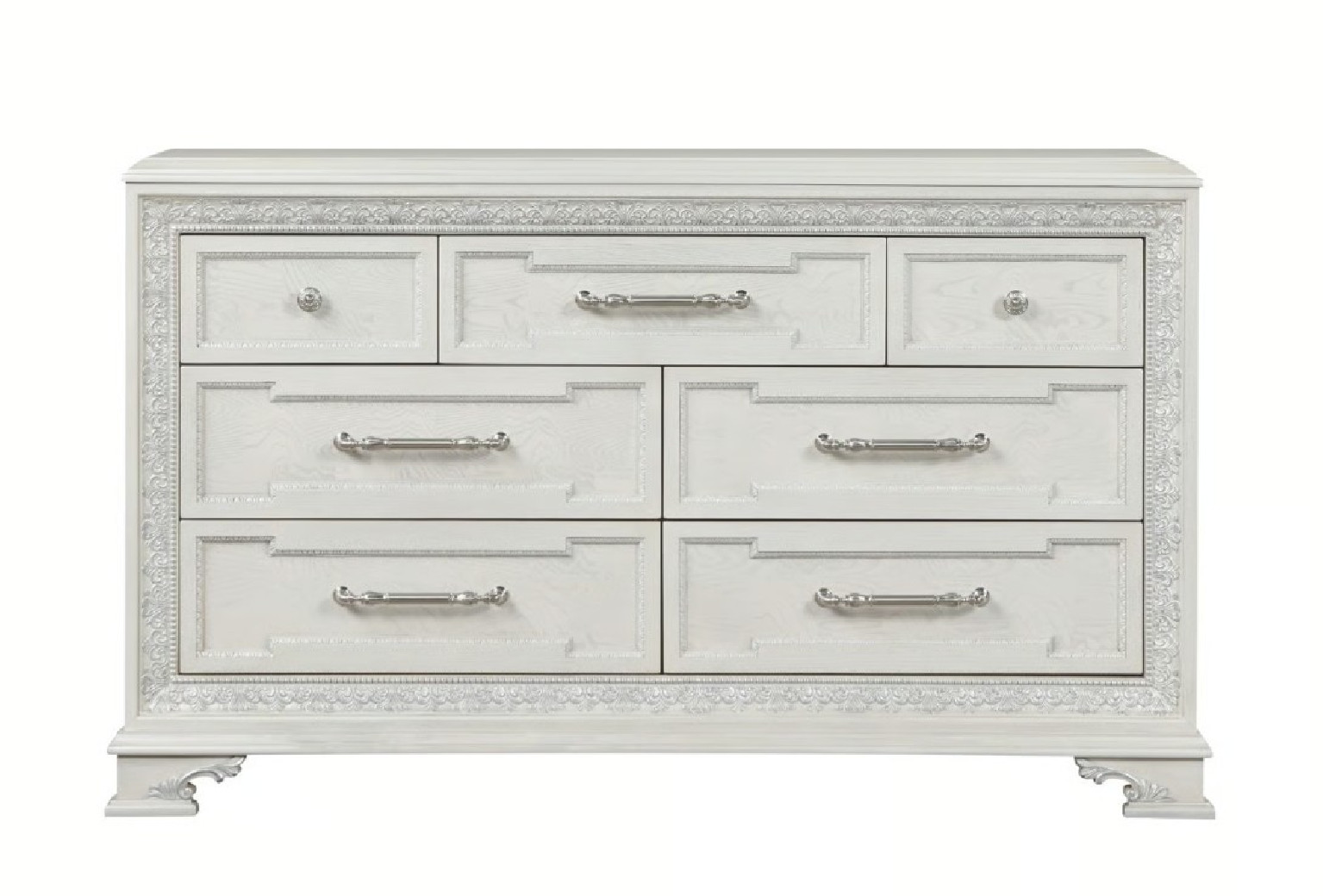 FM70000WH-F 5PC Queen Bedroom Set Traditional Style Creamy White Finish Stella Mia Collection by  Furniture Of America