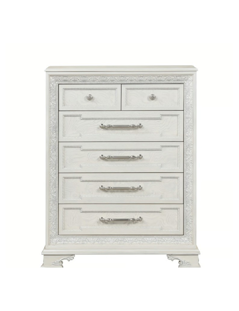 FM70000WH-F 5PC Queen Bedroom Set Traditional Style Creamy White Finish Stella Mia Collection by  Furniture Of America
