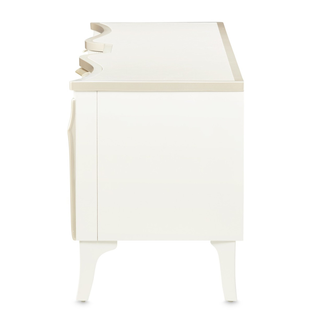 Media Cabinet Creamy Pearl Finish La Marisia Collection By Michael Amini 9089081-112