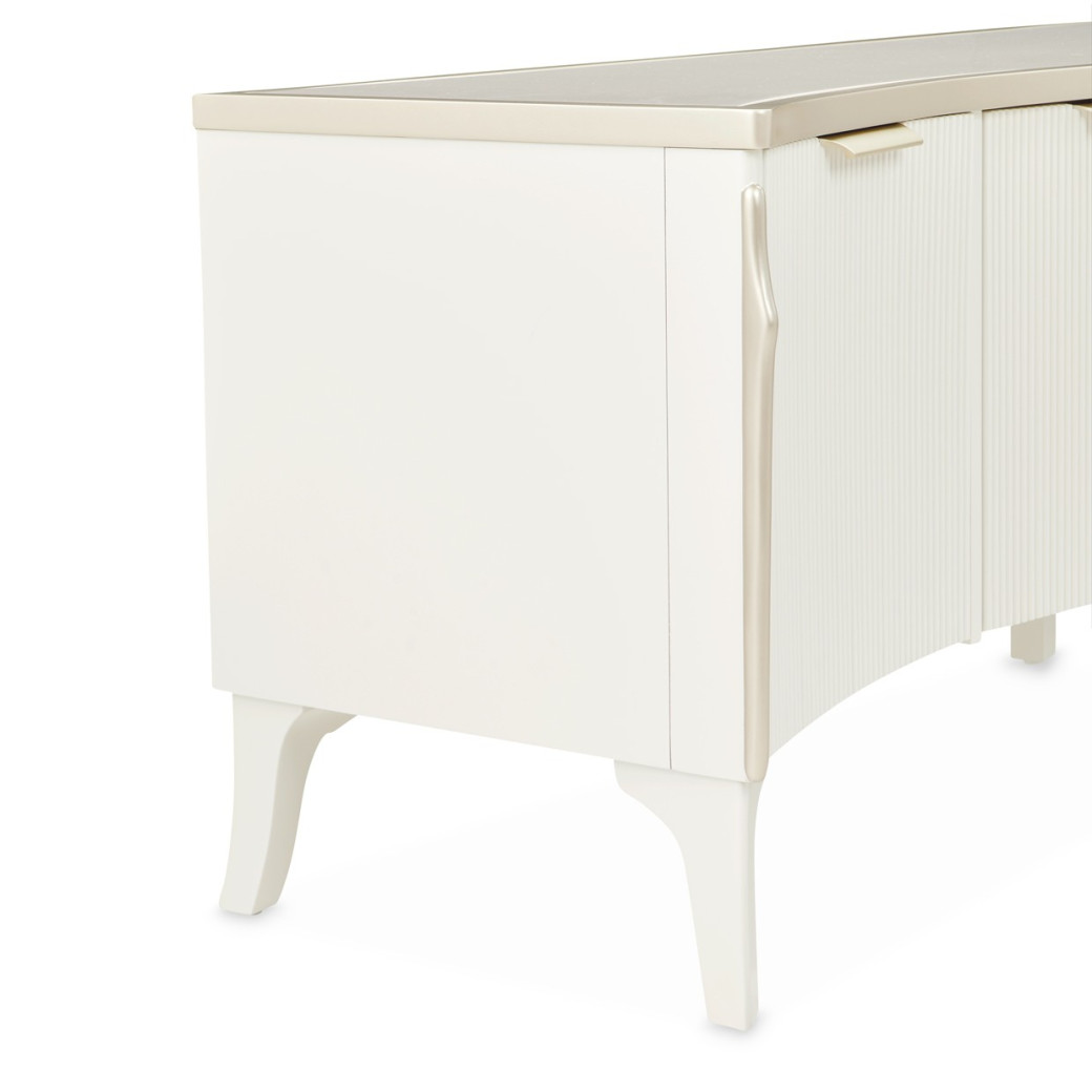 Media Cabinet Creamy Pearl Finish La Marisia Collection By Michael Amini 9089081-112