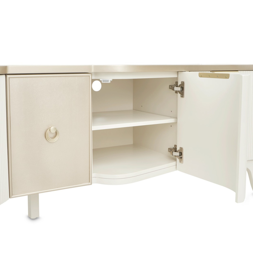 Media Cabinet Creamy Pearl Finish La Marisia Collection By Michael Amini 9089081-112