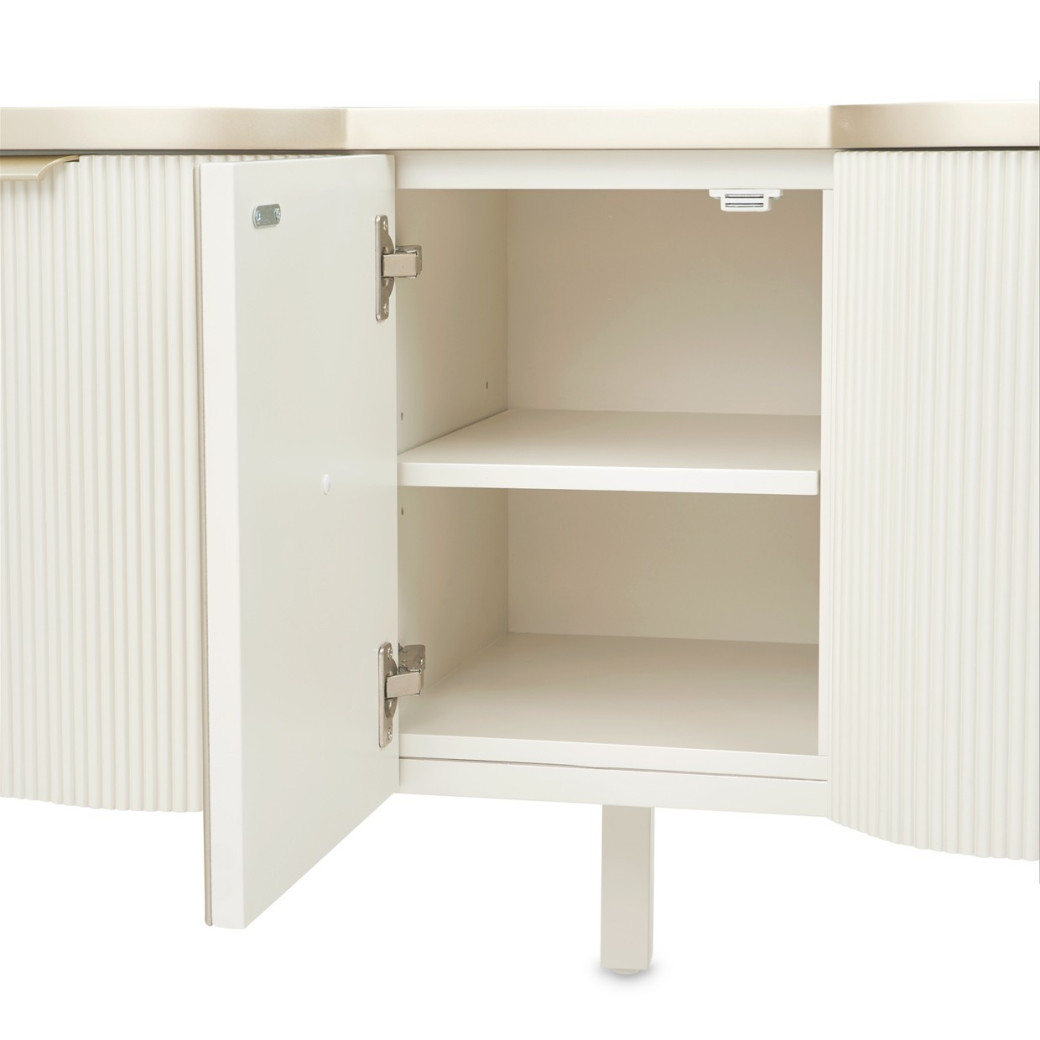 Media Cabinet Creamy Pearl Finish La Marisia Collection By Michael Amini 9089081-112