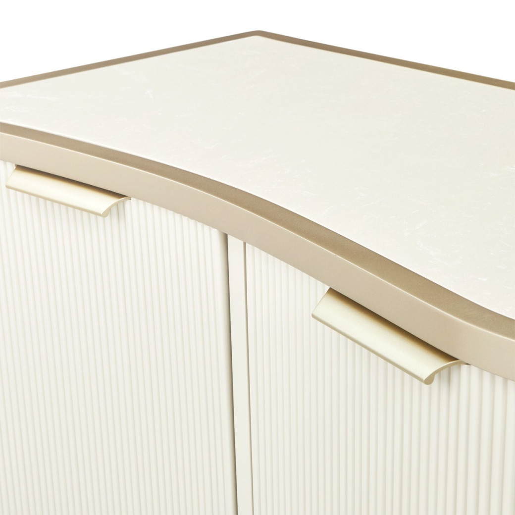 Media Cabinet Creamy Pearl Finish La Marisia Collection By Michael Amini 9089081-112