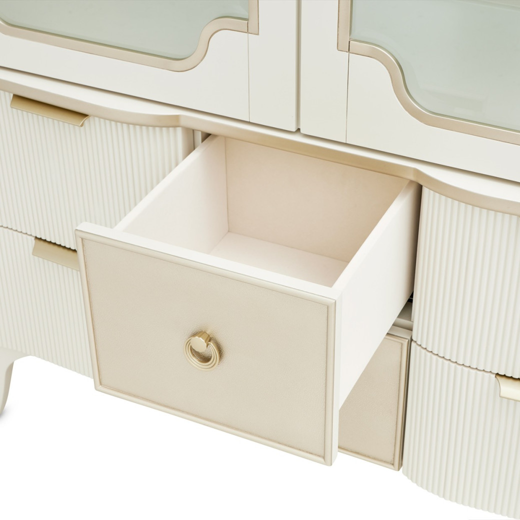 Display Cabinet Creamy Pearl Finish La Marisia Collection by Michael Amini 9089209-112
