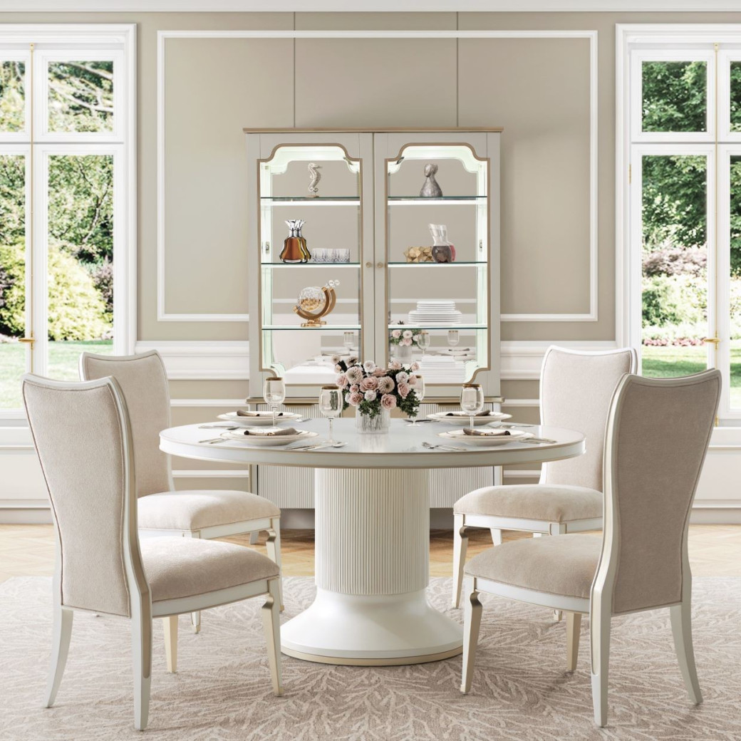 Display Cabinet Creamy Pearl Finish La Marisia Collection by Michael Amini 9089209-112