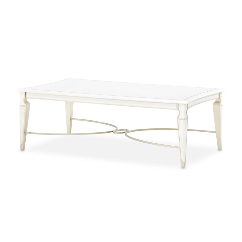 Cocktail Table Creamy Pearl Finish La Marisia Collection by Michael Amini 9089201-112