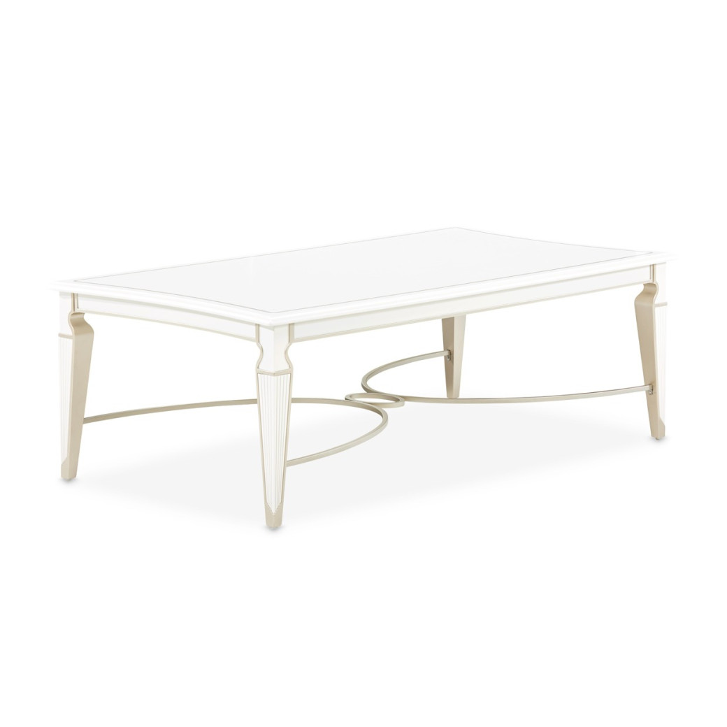 Cocktail Table Creamy Pearl Finish La Marisia Collection by Michael Amini 9089201-112