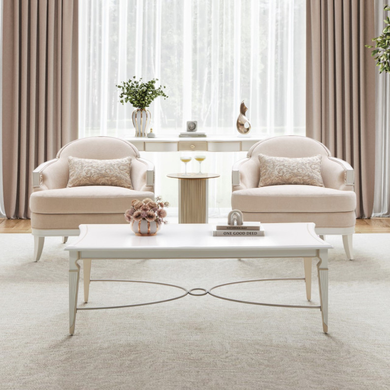 Matching Accent Chair Light Champagne La Marisia Collection by Michael Amini 9089835-TRQUL-124