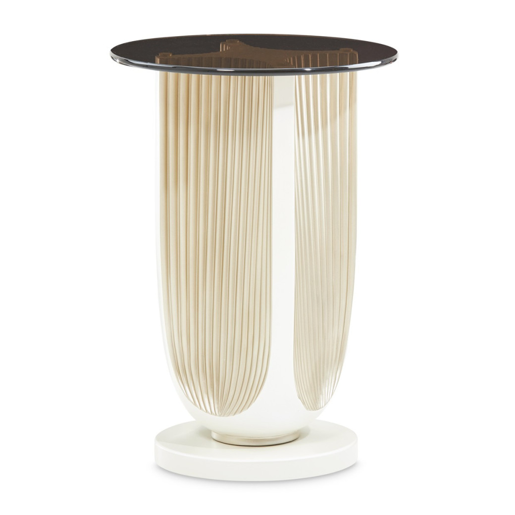 Chairside Table Creamy Pearl Finish La Marisia Collection By Michael Amini 9089222-112