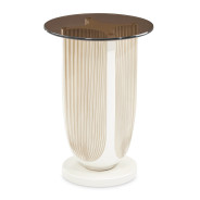 Chairside Table Creamy Pearl Finish La Marisia Collection By Michael Amini 9089222-112