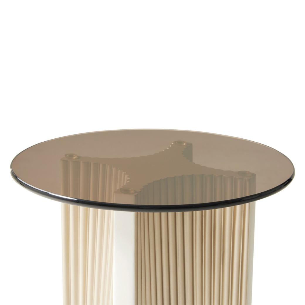 Chairside Table Creamy Pearl Finish La Marisia Collection By Michael Amini 9089222-112