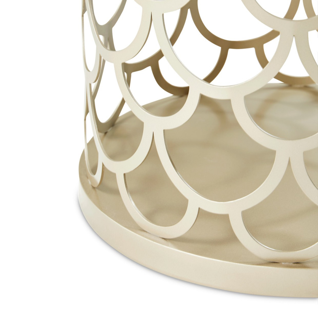 Marble Chairside Table Creamy Pearl La Marisia Collection By Michael Amini 9089225-112
