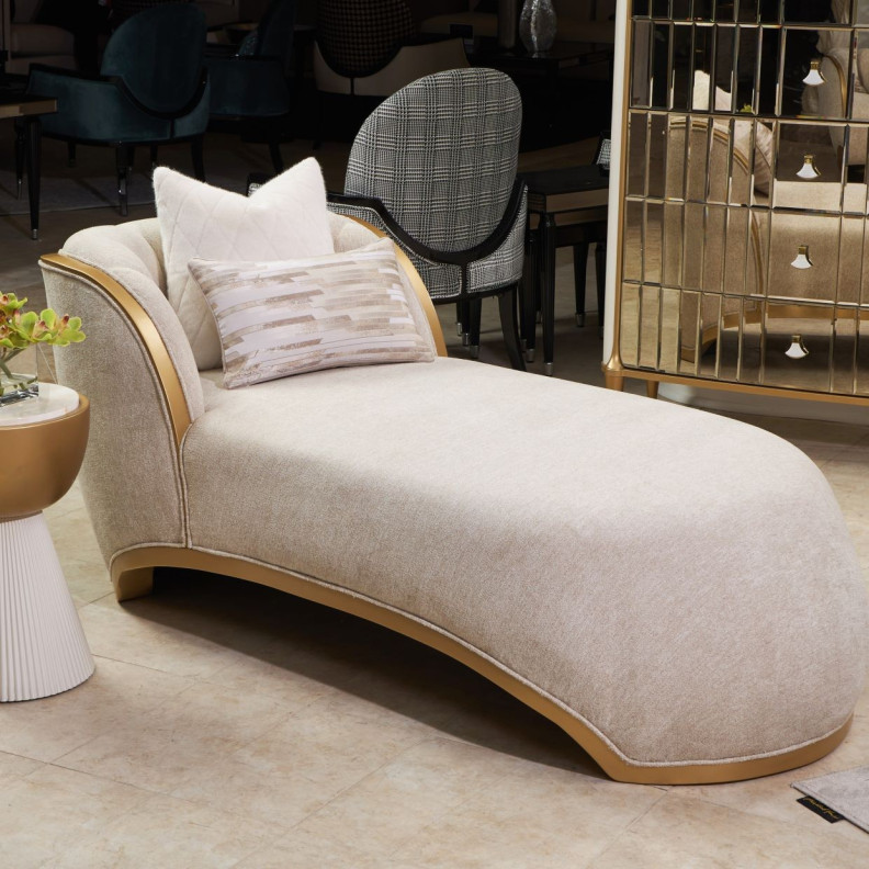 Chaise Light Champagne Scotts Square Collection by Michael Amini 9097841-CNSLK-124