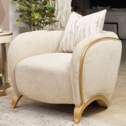 Matching Accent Chair Light Champagne Scotts Square Collection by Michael Amini 9097835-CNSLK-124
