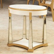 End Table Light Champagne Scotts Square Collection by Michael Amini  9097202-124