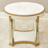 End Table Light Champagne Scotts Square Collection by Michael Amini  9097202-124