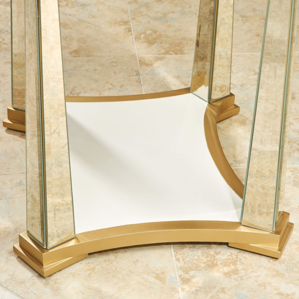 End Table Light Champagne Scotts Square Collection by Michael Amini  9097202-124