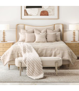 Queen Upholstered Bed Camellia Field Caramel Collection By Michael Amini 9090000EK3-134