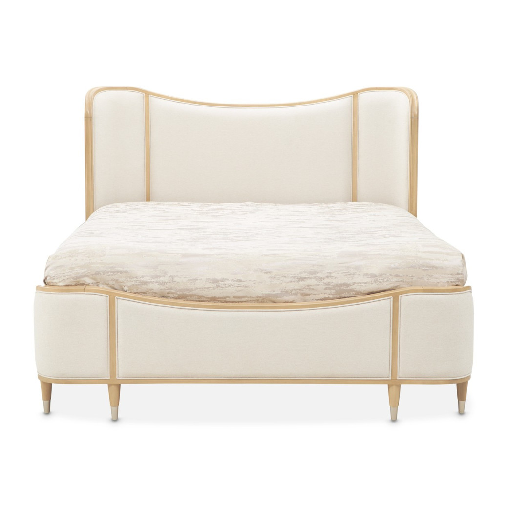 Queen Upholstered Bed Camellia Field Caramel Collection By Michael Amini 9090000EK3-134