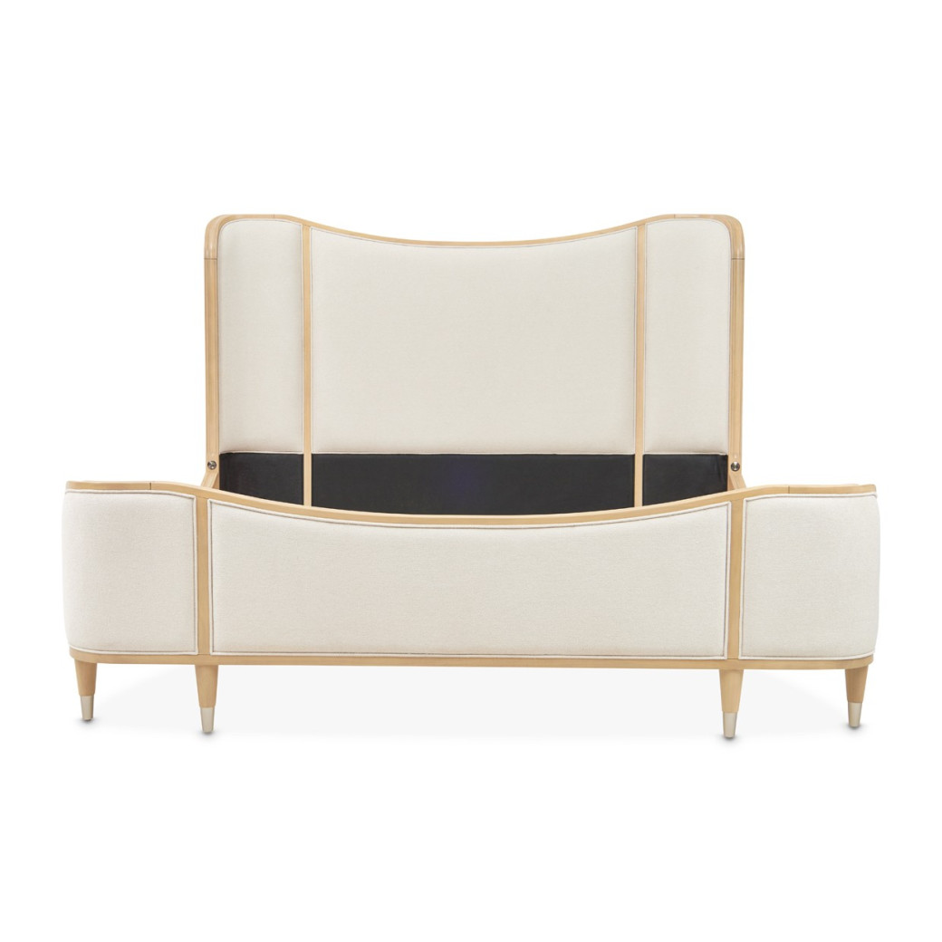 Queen Upholstered Bed Camellia Field Caramel Collection By Michael Amini 9090000EK3-134