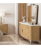 Queen Upholstered Bed Camellia Field Caramel Collection By Michael Amini 9090000EK3-134
