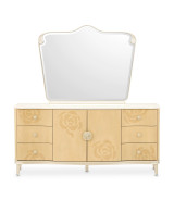 Queen Upholstered Bed Camellia Field Caramel Collection By Michael Amini 9090000EK3-134