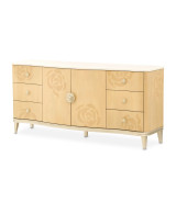 Queen Upholstered Bed Camellia Field Caramel Collection By Michael Amini 9090000EK3-134
