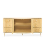 Queen Upholstered Bed Camellia Field Caramel Collection By Michael Amini 9090000EK3-134