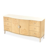 Queen Upholstered Bed Camellia Field Caramel Collection By Michael Amini 9090000EK3-134