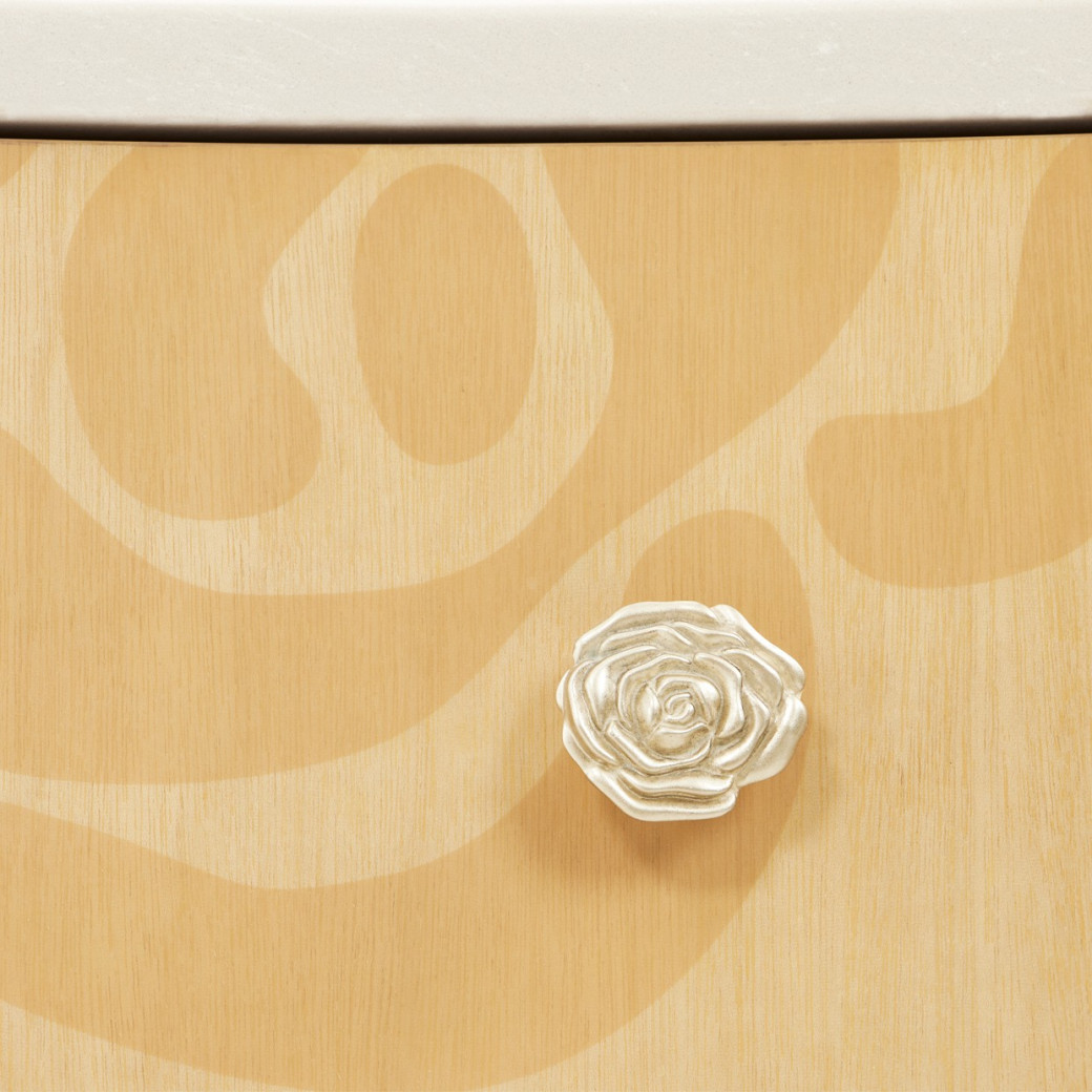 Queen Upholstered Bed Camellia Field Caramel Collection By Michael Amini 9090000EK3-134