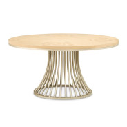 5PC Round Dining Table Camellia Field Caramel Collection By Michael Amini 9090001-134