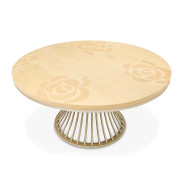 5PC Round Dining Table Camellia Field Caramel Collection By Michael Amini 9090001-134